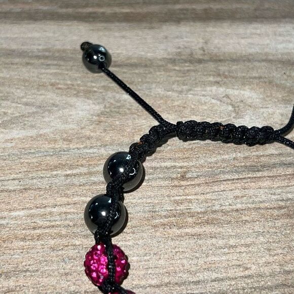 Shamballa Bracelet Women’s Magenta Zircon Balls Adjustable Bohemian Classiccore - Picture 4 of 7
